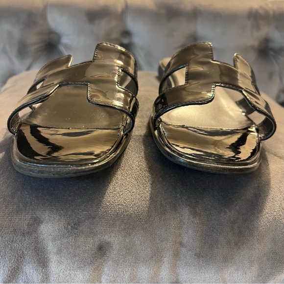 Hermes Oran Black Patent Leather Slip-on Sandals Size 8.5 - Picture 13 of 16